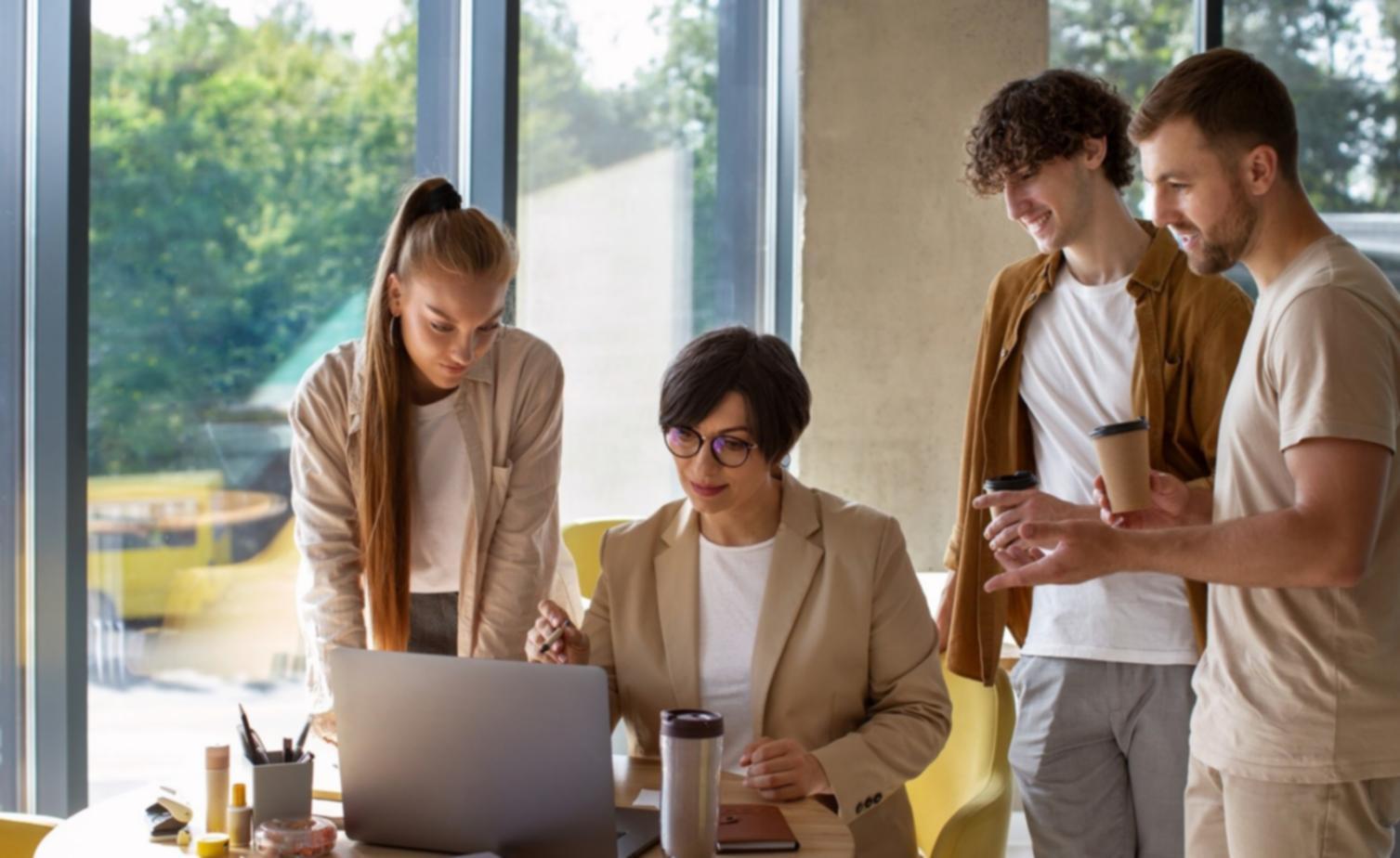 Business professional reviewing financial documents and charts during assessment process